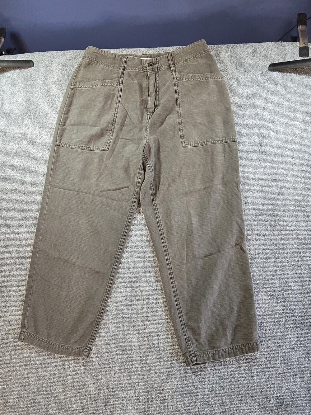Lucky Brand Olive Green Wide Leg Utility Pants Womens Size 8 Casual Relaxed
